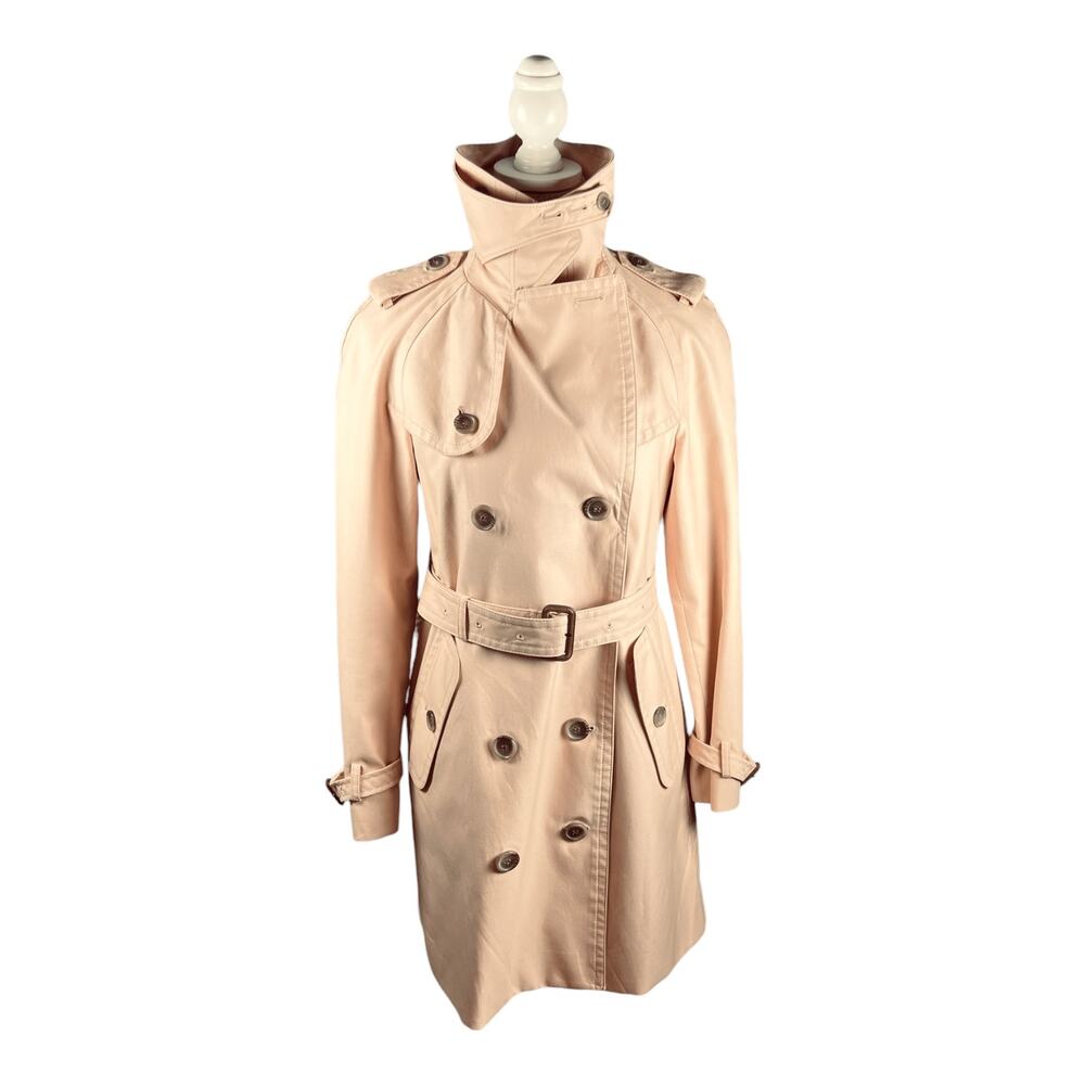 Coach Quartz Pink Double Breasted Belted Trench Coat Size 4 - Picture 8 of 16